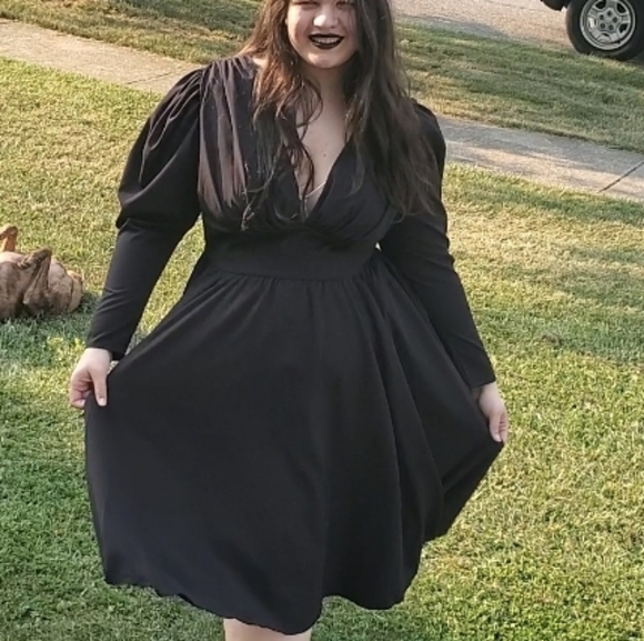 Luna 40s Swing Dress in Black Crepe Pinup Couture - Picture 7 of 7